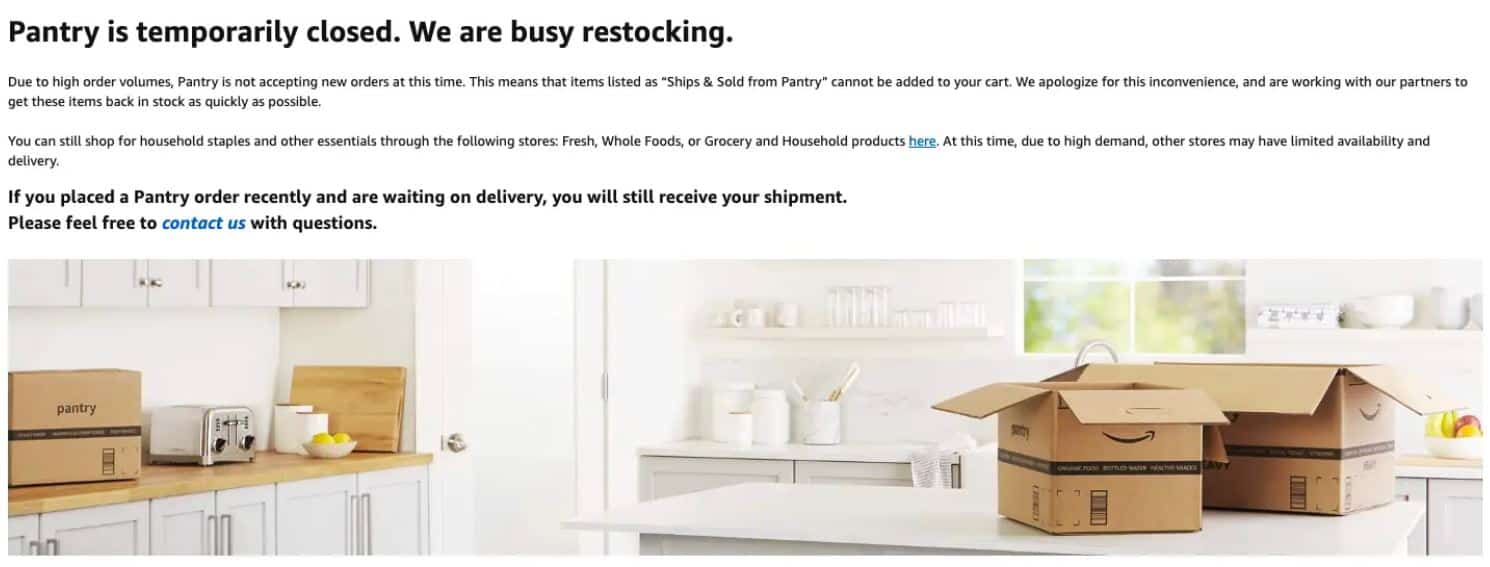 Amazon Suspends Prime Pantry Because It Can’t Keep Up with Demand